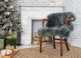 2' x 5' Gray Natural Rectangular Sheepskin Area Rug