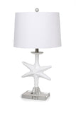 Set of 2 White Coastal Starfsh Table Lamps