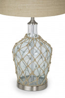 Set of 2 Light Blue Bubble Glass Coastal Table Lamps