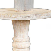 Rustic Natural Turned Pedestal End Table