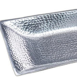 Silver Hammered Rectangle Serving Tray