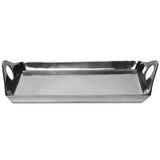 Silver Rectangular Sculpted Serving Tray with Handles