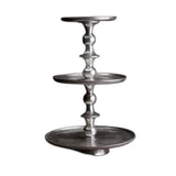 Round Silver Polished Three Tier Stand