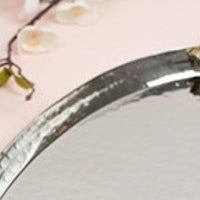 Floral Handle Hammered Tray