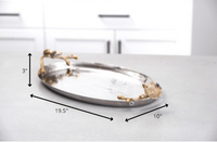 Floral Handle Hammered Tray