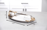 Floral Handle Hammered Tray