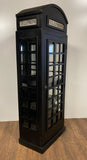 Vintage Black Wooden Phone Booth Bar Cabinet