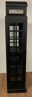 Vintage Black Wooden Phone Booth Bar Cabinet