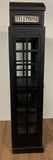 Vintage Black Wooden Phone Booth Bar Cabinet