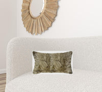 Taupe Natural Sheepskin Lumbar Pillow