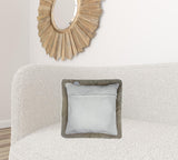Set of Two Taupe Natural Sheepskin Square Pillows