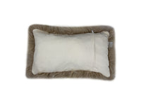 Set of Two  Taupe Natural Sheepskin Lumbar Pillows