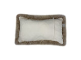 Set of Two  Taupe Natural Sheepskin Lumbar Pillows