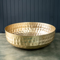 Gold Colored Round Hammered Bowl
