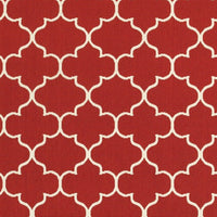 5?x8? Red and Ivory Trellis Indoor Outdoor Area Rug