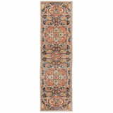 2?x8? Blue and Orange Tribal Runner Rug