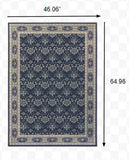 4?x6? Navy and Gray Floral Ditsy Area Rug