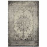 7?x10? Ivory and Gray Pale Medallion Area Rug