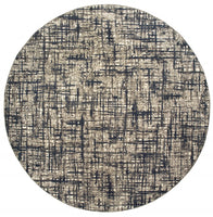 2?x8? Gray and Navy Abstract Runner Rug