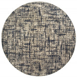7?x10? Gray and Navy Abstract Area Rug