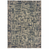 10?x13? Gray and Navy Abstract Area Rug