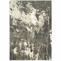 4?x6? Gray and Ivory Abstract Area Rug