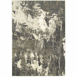 7?x10? Gray and Ivory Abstract Area Rug