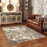 7?x10? Gray and Ivory Abstract Area Rug