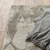 4?x6? Gray and Ivory Abstract Spatter Area Rug