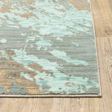 2?x8? Blue and Gray Abstract Impasto Runner Rug