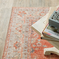 2?x3? Red and Gray Oriental Scatter Rug