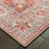 2?x3? Red and Gray Oriental Scatter Rug