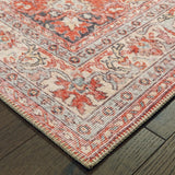 2?x3? Red and Gray Oriental Scatter Rug