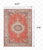 2?x3? Red and Gray Oriental Scatter Rug
