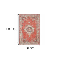 8?x10? Red and Gray Oriental Area Rug