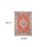 8?x10? Red and Gray Oriental Area Rug