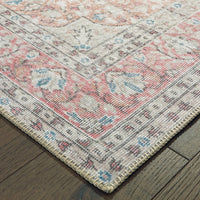 2?x3? Ivory and Pink Oriental Scatter Rug