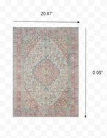 2?x3? Ivory and Pink Oriental Scatter Rug