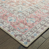 5?x8? Ivory and Pink Oriental Area Rug