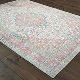 8?x10? Ivory and Pink Oriental Area Rug