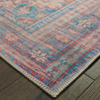 2?x3? Red and Blue Oriental Scatter Rug