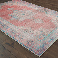 2?x3? Red and Blue Oriental Scatter Rug