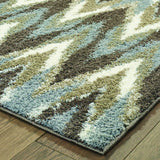 2?x8? Gray and Taupe Ikat Pattern Runner Rug