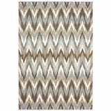 4?x6? Gray and Taupe Ikat Pattern Area Rug
