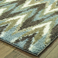 4?x6? Gray and Taupe Ikat Pattern Area Rug