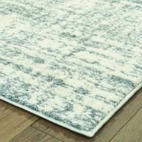 5?x8? Ivory and Gray Abstract Strokes Area Rug