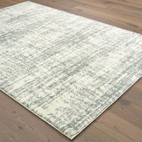 8?x11? Ivory and Gray Abstract Strokes Area Rug