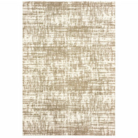4?x6? Ivory and Gray Abstract Strokes Area Rug