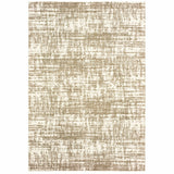 4?x6? Ivory and Gray Abstract Strokes Area Rug