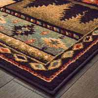 7?x9? Black and Brown Nature Lodge Area Rug